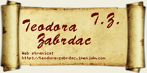 Teodora Zabrdac vizit kartica